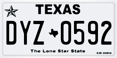 TX license plate DYZ0592