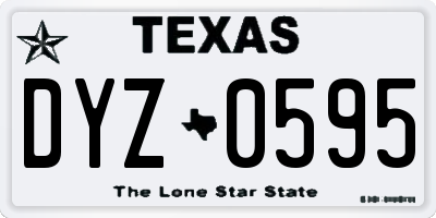 TX license plate DYZ0595