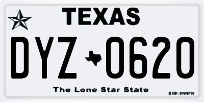 TX license plate DYZ0620