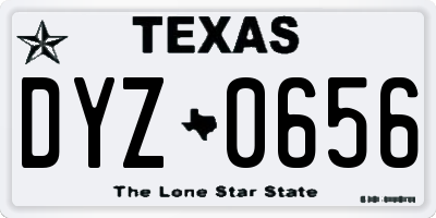 TX license plate DYZ0656