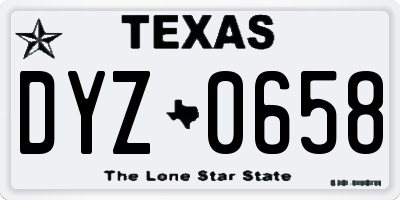 TX license plate DYZ0658