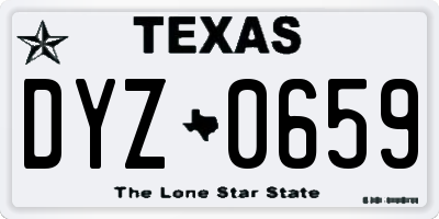 TX license plate DYZ0659