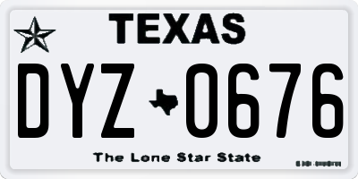 TX license plate DYZ0676