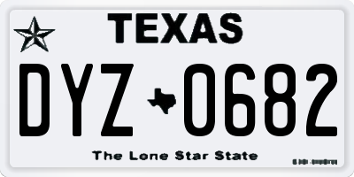 TX license plate DYZ0682