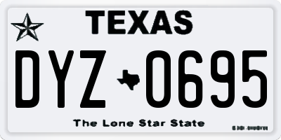 TX license plate DYZ0695