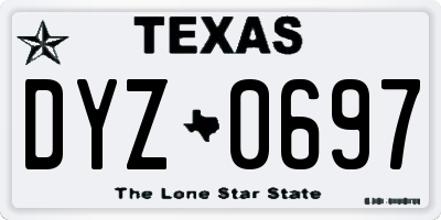 TX license plate DYZ0697