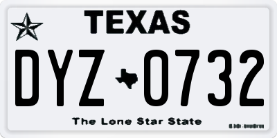 TX license plate DYZ0732