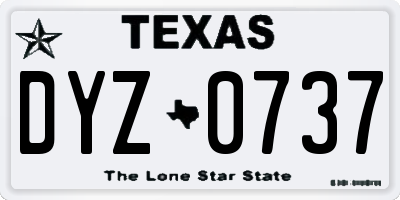 TX license plate DYZ0737