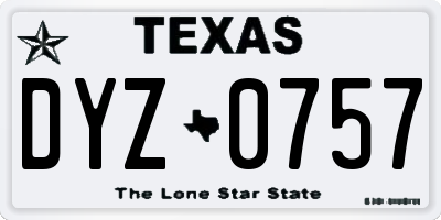 TX license plate DYZ0757
