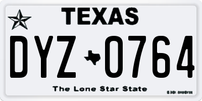 TX license plate DYZ0764