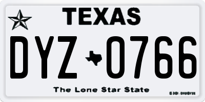 TX license plate DYZ0766