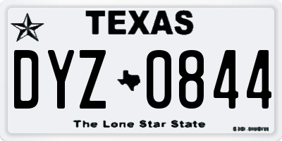 TX license plate DYZ0844