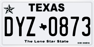 TX license plate DYZ0873