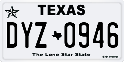 TX license plate DYZ0946