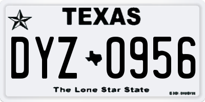 TX license plate DYZ0956