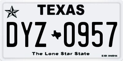TX license plate DYZ0957