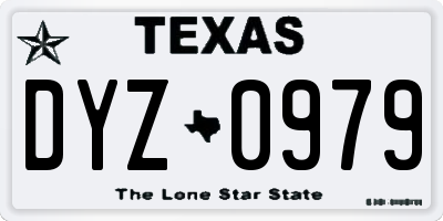 TX license plate DYZ0979