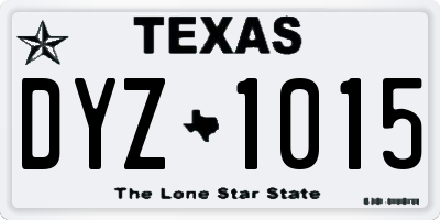 TX license plate DYZ1015