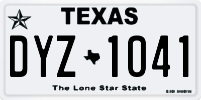 TX license plate DYZ1041