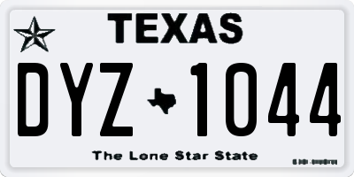 TX license plate DYZ1044