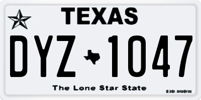 TX license plate DYZ1047