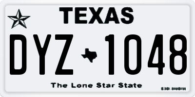 TX license plate DYZ1048