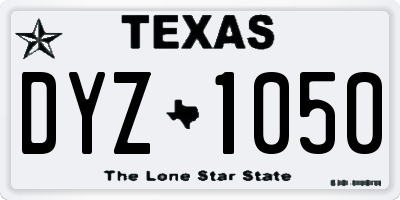 TX license plate DYZ1050