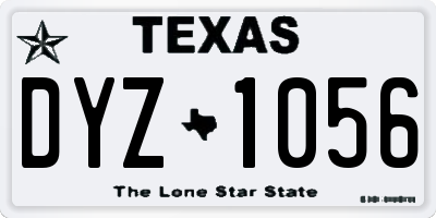 TX license plate DYZ1056