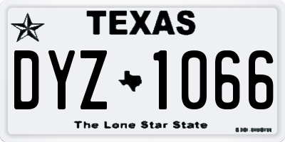 TX license plate DYZ1066