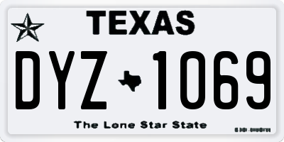 TX license plate DYZ1069
