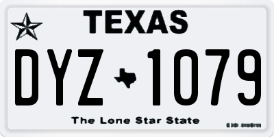 TX license plate DYZ1079