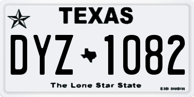 TX license plate DYZ1082