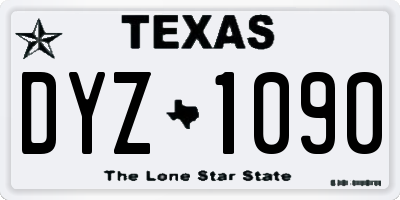 TX license plate DYZ1090