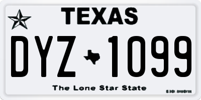 TX license plate DYZ1099