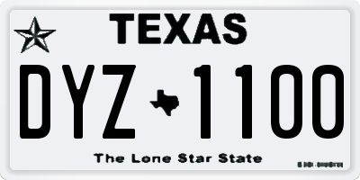 TX license plate DYZ1100