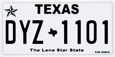 TX license plate DYZ1101