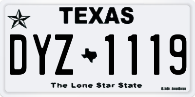 TX license plate DYZ1119