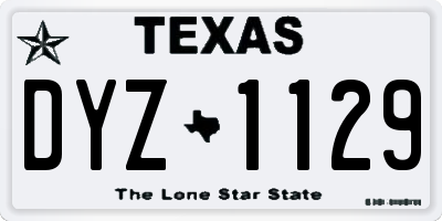 TX license plate DYZ1129