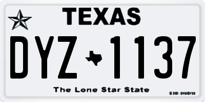 TX license plate DYZ1137