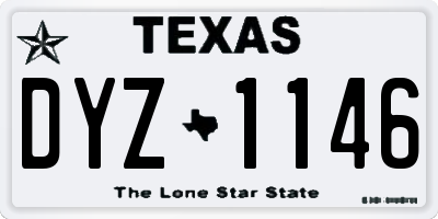 TX license plate DYZ1146