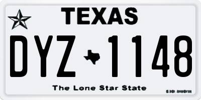 TX license plate DYZ1148