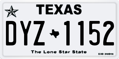 TX license plate DYZ1152