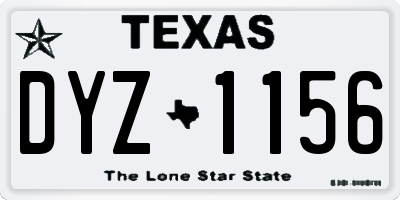 TX license plate DYZ1156