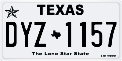TX license plate DYZ1157