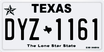 TX license plate DYZ1161