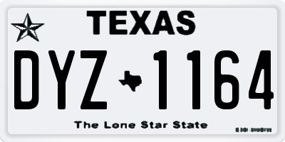 TX license plate DYZ1164