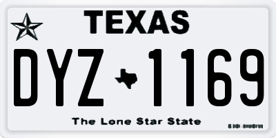 TX license plate DYZ1169
