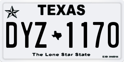 TX license plate DYZ1170