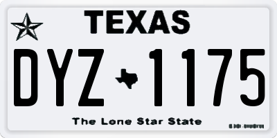 TX license plate DYZ1175