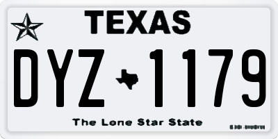 TX license plate DYZ1179